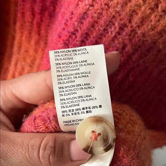 Maeve by Anthropologie Red and Orange Gradient Cardigan Sweater - Picture 4 of 4